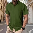 thumbnail image 1 of Yaoyar Men's Summer Fashion Casual Solid Color Short Sleeve Button Down Pocket Shirt, Smart Casual Top, Short Sleeved Collar Shirt, 1 of 5