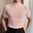 thumbnail image 1 of Yaoyar Men's Summer Fashion Knit Casual Gym Workout Athletic Tees Muscle Shirts Solid Color Short Sleeve Round Neck Collar Blouse ,Pink,L, 1 of 5