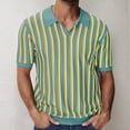 thumbnail image 1 of Yaoyar Men's Summer Fashion Short Sleeve Striped Collar Shirt, Solid Color Lapel Casual Wear Top, Breathable Comfort Fit Shirt for Men, 1 of 8