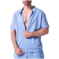 thumbnail image 1 of Yaoyar Men's Summer Fashion Short Sleeve Zip Front Collar Shirt, Short Sleeved Lapel Zipper Top, Lightweight Outdoor Wear Shirt for Men, 1 of 3