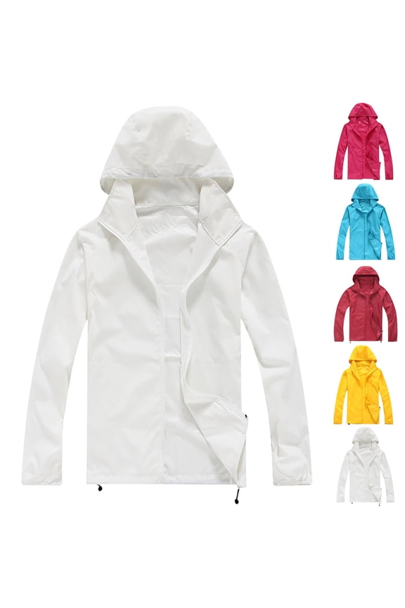 Men's Summer Hooded Sun Protection Jacket, Lightweight Water Resistant Outdoor Top with Breathable Fabric for Hiking Travel