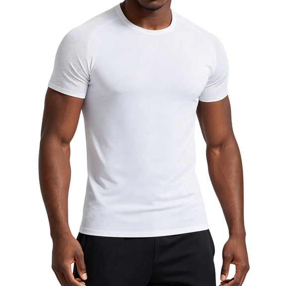 Yaoyar Men's Summer Ice Silk Quick Dry Basketball Training Short Sleeve Breathable Slim Fit Running Tee