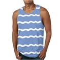 thumbnail image 1 of Yaoyar Men's Summer Sleeveless Striped Tank Tops Crewneck Solid Loose Fit Sports Workout Tank Tops, 1 of 5
