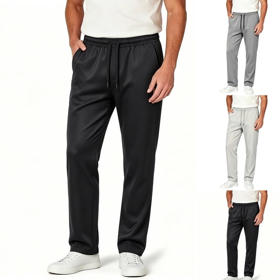 Yaoyar Men's Summer Thin Straight Leg Cargo Pockets Drawstring Elastic Waist Lightweight Breathable Sport Workout Pants