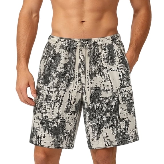 Yaoyar Men's Summer Tie Dye Cargo Shorts Trendy Loose Straight Leg Casual Relaxed Fit Soft Fade Resistant Sport Shorts