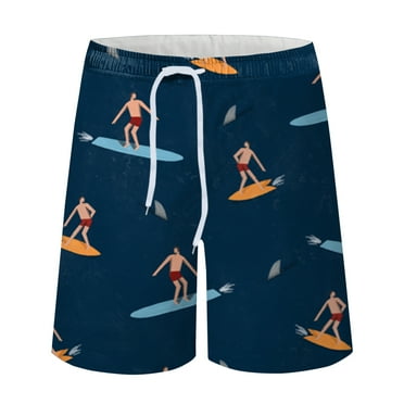 Yaoyar Men's Swim Trunks Quick Dry 3D Printed Beach Board Shorts with Pockets Cool Bathing Suits