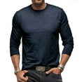 thumbnail image 1 of Yaoyar Men's T-Shirt, Classic Long-Sleeve Long Sleeve Graphic T-Shirt Casual Fashion High Elasticity Thermal Undershirt Soft Tops,Navy,L, 1 of 7