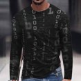 thumbnail image 1 of Yaoyar Men's T-Shirt Novelty Long Sleeve Tops 3D Digtal Graphic Print Pullover Blouses Casual Round Neck Leisure Holiday Tees,Navy,4XL, 1 of 5