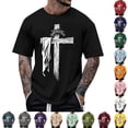 thumbnail image 1 of Yaoyar Men’s T-Shirts Jesus Cross Faith Casual Crewneck Short Sleeve Shirt Christian Shirts for Men Workout Tees, 1 of 5