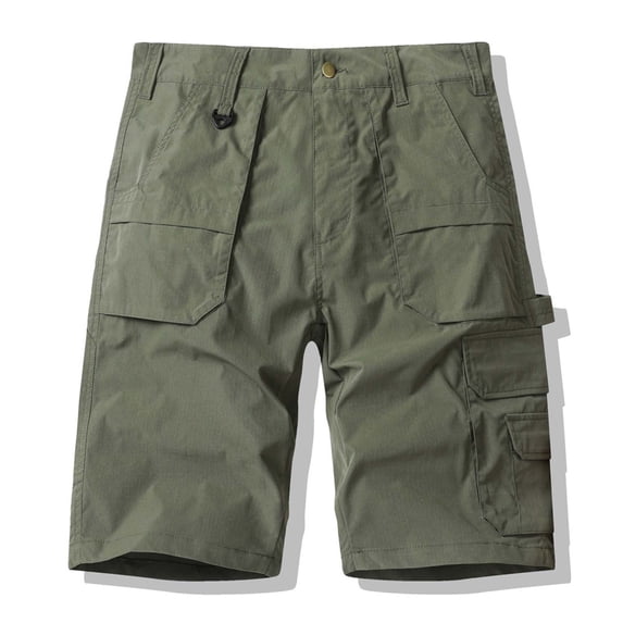 Yaoyar Men's Tactical Cargo Shorts Button Fly Adjustable Waist Multiple Utility Pockets Relaxed Fit Outdoor Adventure Shorts,Army Green,2XL