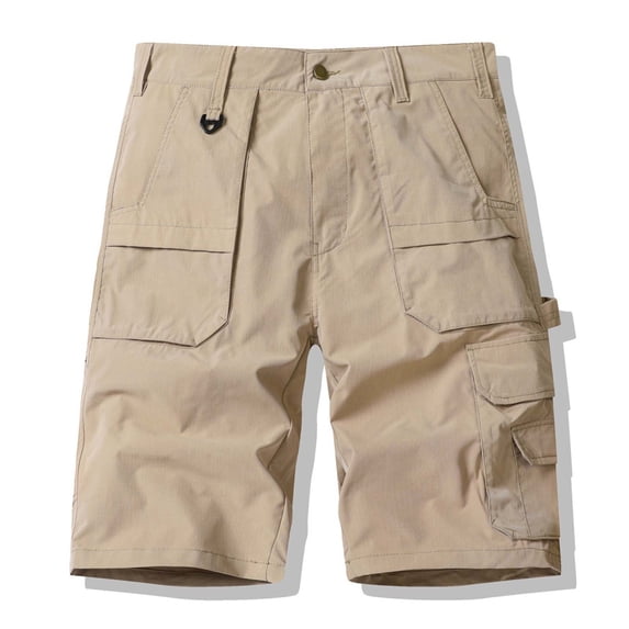 Yaoyar Men's Tactical Cargo Shorts Button Fly Adjustable Waist Multiple Utility Pockets Relaxed Fit Outdoor Adventure Shorts,Khaki,3XL