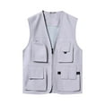 thumbnail image 1 of Yaoyar Men's Thin Sports Multi-bag Casual Quick-drying Loose Mountaineering Tooling Outdoor Jackets Utility Lightweight Outdoor Travel Fishing Vest Lvory White L, 1 of 3