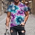 thumbnail image 1 of Yaoyar Men's Tie Dye Shirt Funny Rainbow Psychedelic Graphic Short Sleeve Crewneck Casual T-Shirt Tops, 1 of 5