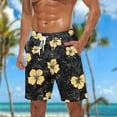 thumbnail image 1 of Yaoyar Men's Tropical Floral Swim Shorts Drawstring Elastic Waist Breathable Lightweight Summer Bottoms, 1 of 5