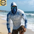 thumbnail image 1 of Yaoyar Men's UPF 50+ Sun Protection Hoodie Shirt Long Sleeve UV SPF Fishing Lightweight Shirts with Mask Rash Guard, 1 of 5