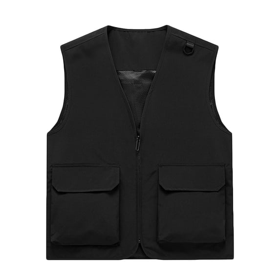 Yaoyar Men's Utility Fishing Vest Lightweight Outdoor Zip up Travel Work Cargo Vest Jacket with Multi Pockets
