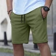 thumbnail image 1 of Yaoyar Men's Waffle Knit Shorts Solid Color Elastic Waistband Zip Pockets Breathable Lightweight Summer Bottoms, 1 of 5