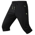 thumbnail image 1 of Yaoyar Mens 3/4 Capri Joggers Running Athletic Gym Workout Long Shorts Below Knee Pants with Zipper Pockets, 1 of 8