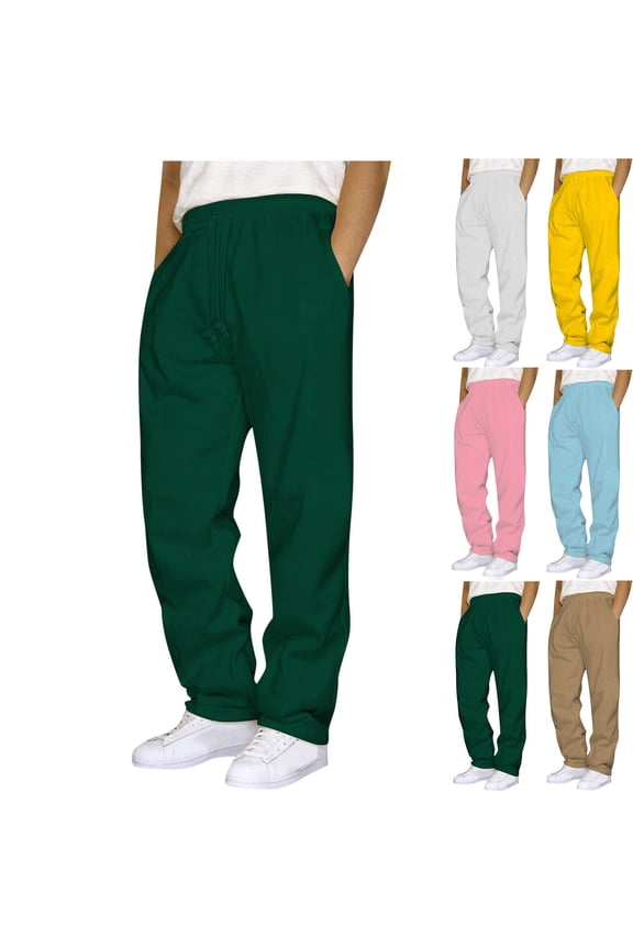 Mens Baggy Sweatpants Baggy Casual Straight Wide Leg Sweat Pants Athletic Workout Gym Jogger with Pockets