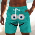 thumbnail image 1 of Yaoyar Mens Beach Shorts Cute Funny Face Summer Swim Trunks Novelty Beachwear Summer Sports Vacation Drawstring Shorts with Pockets, 1 of 5