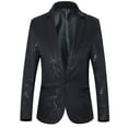 thumbnail image 1 of Yaoyar Mens Blazer Fashion Casual Personality Handsome Printed Tuxedo Suit Jacket for Party Banquet Dinner Wedding Black 2XL, 1 of 7