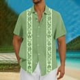 thumbnail image 1 of Yaoyar Mens Botanical Print Short Sleeve Shirt Tropical Leaf Floral Design Button Down Collar Lightweight Rayon Beach Summer Shirts, 1 of 4