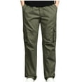 thumbnail image 1 of Yaoyar Mens Cargo Pants Casual Joggers Sweatpants Elasticated Waist Workout Hiking Pants with Multi-Pockets(Army Green,M), 1 of 7