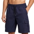 thumbnail image 1 of Yaoyar Mens Cargo Shorts Elastic Waist Drawstring Lightweight Shorts Summer Hiking Casual Shorts with Pockets No Lining, 1 of 5