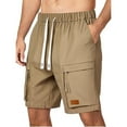 thumbnail image 1 of Yaoyar Mens Cargo Shorts Lightweight Breathable Hiking Solid Color Sports Fitness Training Breathable Shorts Pockets Cargo Cropped Pants, 1 of 4