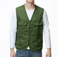 thumbnail image 1 of Yaoyar Mens Cargo Vest Full Zipper V Neck Sleeveless Vest Lightweight Outdoor Work Jacket Outerwear with Multiple Pockets, 1 of 7