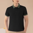 thumbnail image 1 of Yaoyar Mens Casual Fashion Solid Color Turndown Collar Blouses Mens Short Sleeve Shirts Summer Solid Color Turndown Pullover Tops Business Casual Work Shirts, 1 of 5
