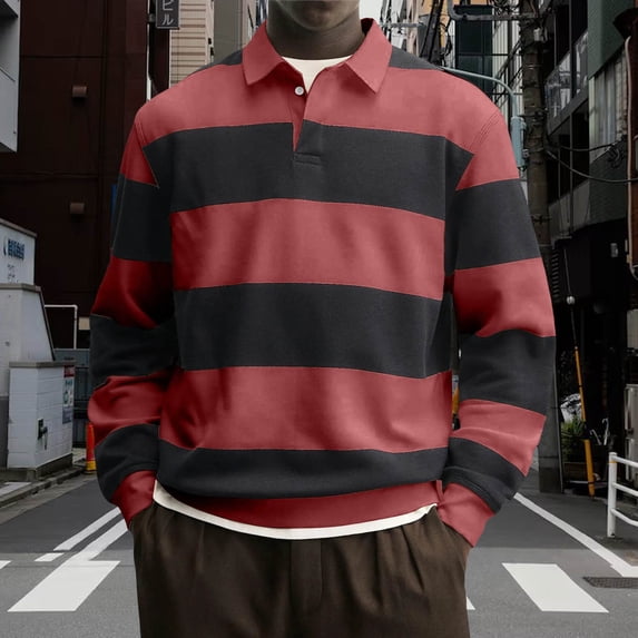 Yaoyar Mens Casual Long Sleeved Shirt With Printed Short Sleeved Collar Spring Autumn Retro Casual Daily Sports Light Business Outdoor Running Wear Tops