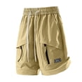 thumbnail image 1 of Yaoyar Mens Casual Shorts Solid Color Workwear Shorts Summer Outdoor Classic Fit Walking Hiking Multi Pocket Five Quarter Pants, 1 of 6