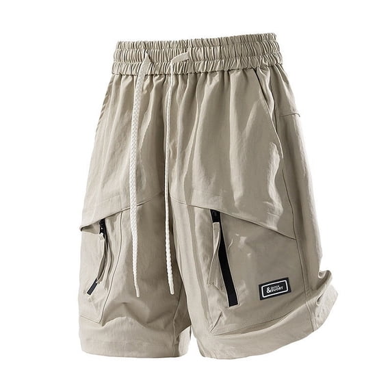 Yaoyar Mens Casual Shorts Solid Color Workwear Shorts Summer Outdoor Classic Fit Walking Hiking Multi Pocket Five Quarter Pants