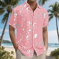 thumbnail image 1 of Yaoyar Mens Colorful Floral Hawaiian Short Sleeve Button Down Casual Top Bloom Design Turn Down Collar Style Short Sleeve Shirt, 1 of 6