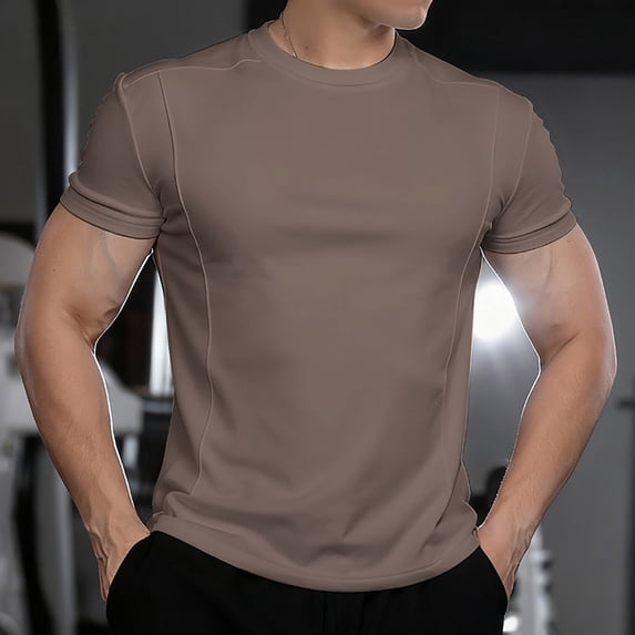 Yaoyar Mens Compression Shirts Short Sleeve Athletic Workout T-Shirt Running Tops Cool Dry Active Gym Undershirt