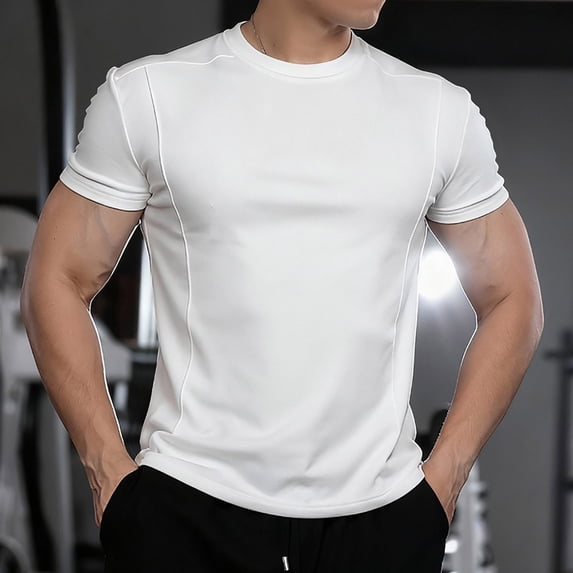 Yaoyar Mens Compression Shirts Short Sleeve Athletic Workout T-Shirt Running Tops Cool Dry Active Gym Undershirt