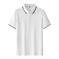 thumbnail image 1 of Yaoyar Mens Fashion Tops Solid Color Short Sleeve Lapel Casual Shirt Loose Short Sleeve Shirt Lightweight & Breathable for Casual Style, 1 of 5