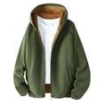 thumbnail image 1 of Yaoyar Mens Fleece Hooded Sweatshirt Winter Full Zip Jackets Long Sleeve Outerwear with Pockets, 1 of 8
