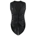 thumbnail image 1 of Yaoyar Mens Gothic Vest Waistcoat Sleeveless Tailcoat Medieval Standing Collar Court Clothing High Collar Retro Swallowtail Slim Coat Black M, 1 of 9