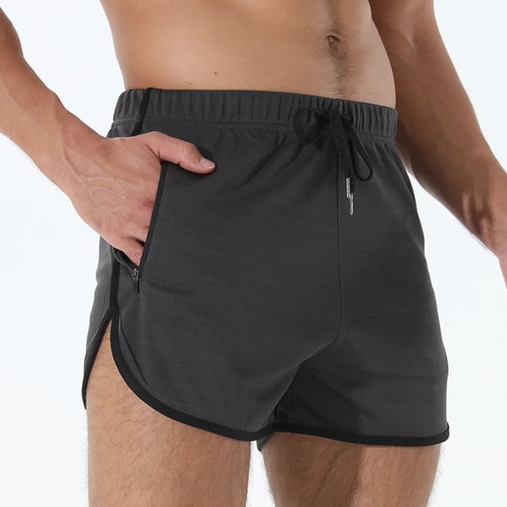 Yaoyar Mens Gym Running Shorts 3 Inch Breathable Quick Dry Lightweight Athletic Workout Training Shorts with Zipper Pockets