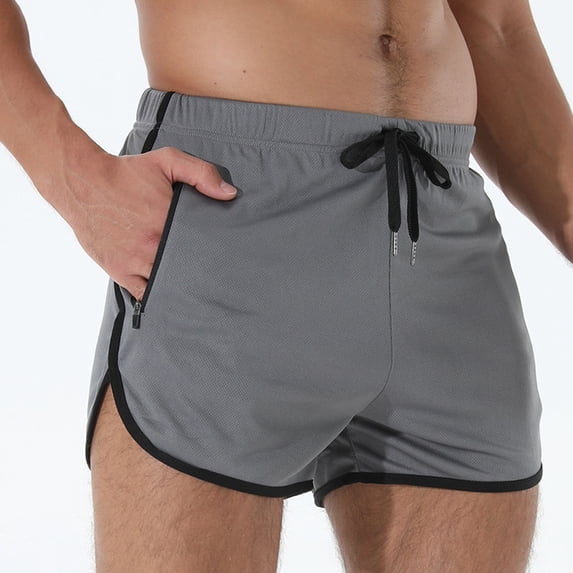 Yaoyar Mens Gym Running Shorts 3 Inch Breathable Quick Dry Lightweight Athletic Workout Training Shorts with Zipper Pockets