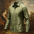 thumbnail image 1 of Yaoyar Mens Hawaiian Floral Long Sleeve Shirt Tropical Button Down Printed Aloha Shirts Wedding Beach Vacation with Pocket, 1 of 5