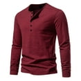 thumbnail image 1 of Yaoyar Mens Henley Long/Short Sleeve T-Shirt Cotton Casual Shirt, 1 of 5