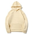 thumbnail image 1 of Yaoyar Mens Hooded Sweatshirt Fashion Casual Basic Solid Long Sleeve Pullover Hoodies Hooded Pocket Top Long Sleeve Hooded Blouse Big And Tall,Khaki,M, 1 of 2