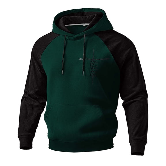 Yaoyar Mens Hoodies Patchwork Pullover Fleece Color Block Long Sleeve Sweatshirts Casual Tops with Pocket