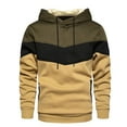 thumbnail image 1 of Yaoyar Mens Hoodies Pullover Sweatshirt Color Block Loose Sports Warm Pocket Long-sleeved Hoodie Long Sleeve Patchwork Casual Hoodie with Pockets,Army Green,S, 1 of 3