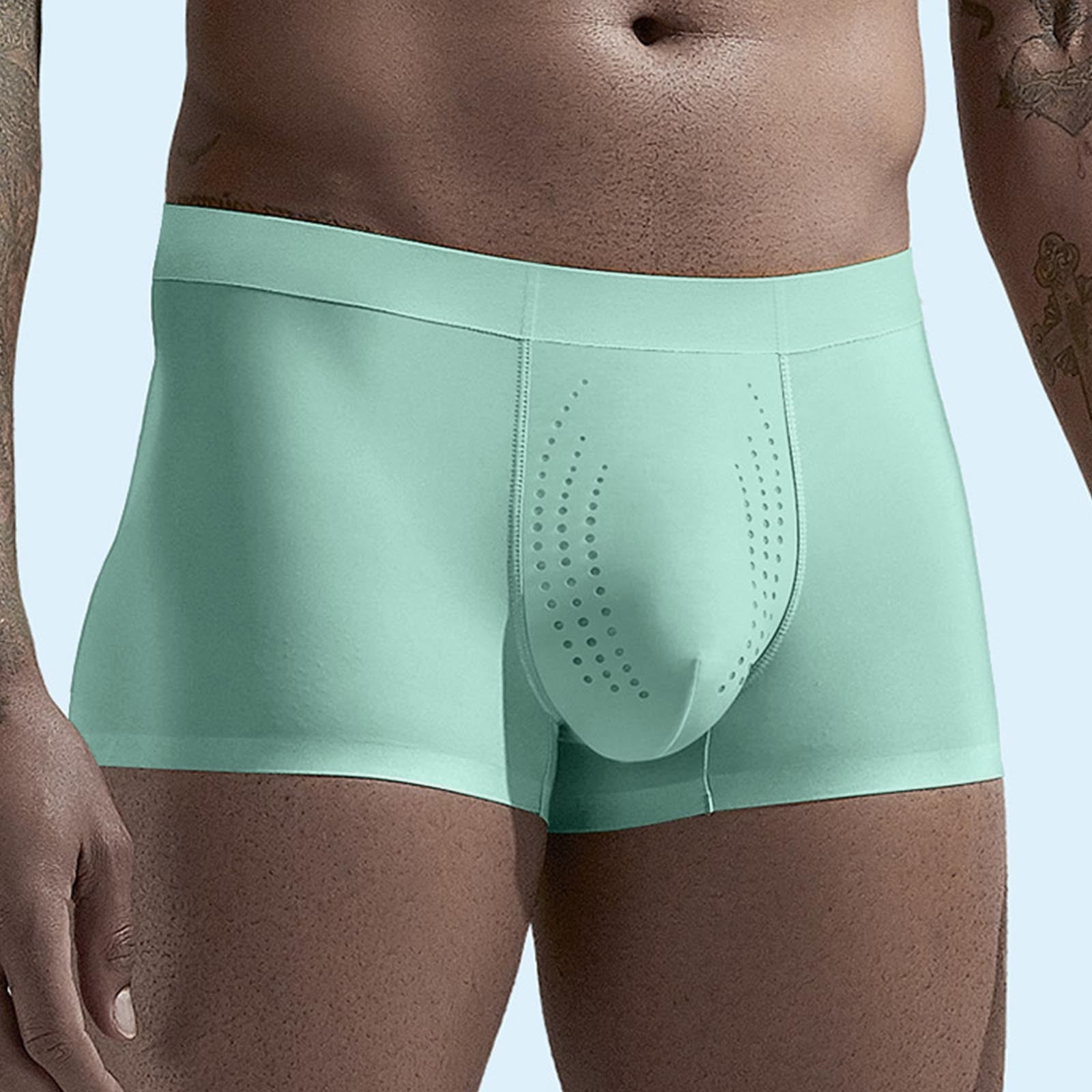 Yaoyar Mens Ice Silk Seamless Summer Boxer Shorts Breathable ...