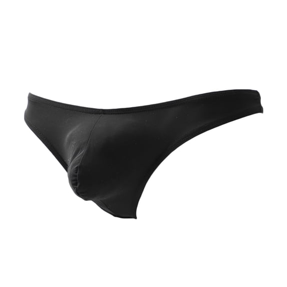 Yaoyar Mens Ice Silk Thong Summer Underwear Sheer U Pouch Design Low Rise Athletic Lightweight Fabric for Sport Active Wear Briefs,Black,L