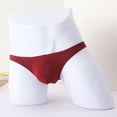 thumbnail image 1 of Yaoyar Mens Ice Silk Ultra Sheer Summer Briefs Transparent Underwear with Lightweight Comfort Fabric Underwear,Red,XL, 1 of 3